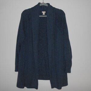 L.L. Bean denim blue open drape cardigan sweater 2X